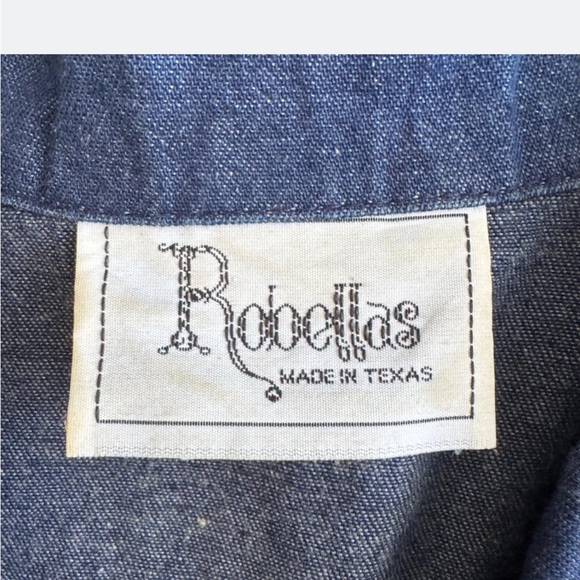 Robellas Vintage Denim Fringe Shirt - Large - Picture 5 of 5